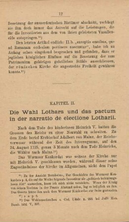 Kapitel II. Die Wahl Lothars und das pactum in der narratio de electione Lotharii