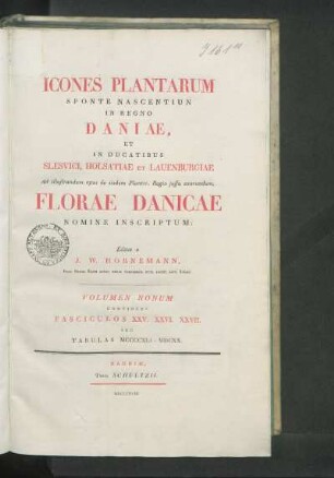 Flora Danica, Volumen Nonum, Fasc. XXV, XXVI, XXVII