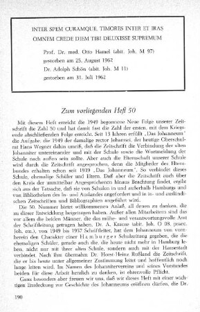 Zum vorliegenden Heft 50