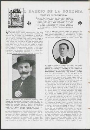 El barrio de la bohemia - (Cronica necrológica)