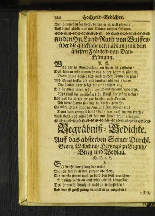 Begräbniß-Gedichte.