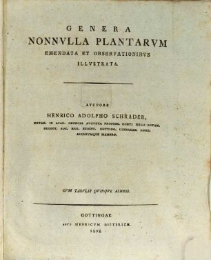 Genera nonnulla plantarum