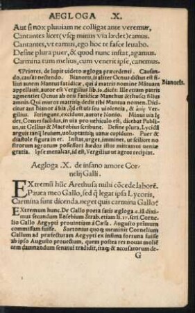 Aegloga .X. de insano amore Cornelii Galli.