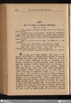 LXI. Na 23. ńeźelu po ßwětej tschojoscźi