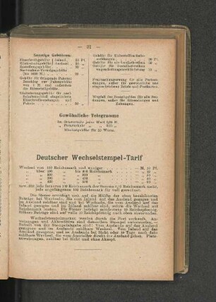 Deutscher Wechselstempel-Tarif