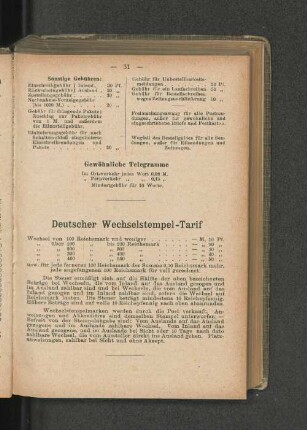 Deutscher Wechselstempel-Tarif