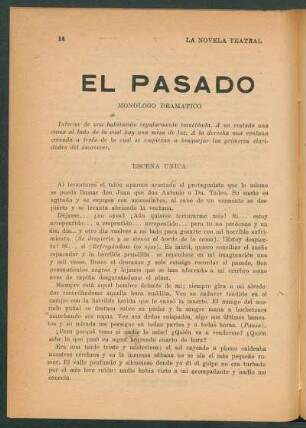 El pasado : Monólogo dramático