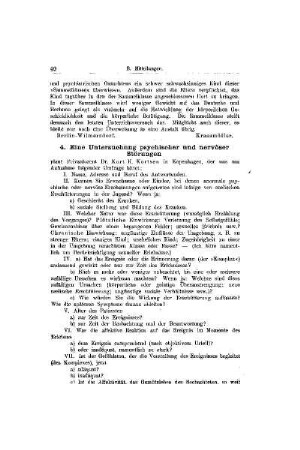 Eine Untersuchung psychischer und nervöser Störungen : [Mitteilungen]