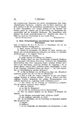 Eine Untersuchung psychischer und nervöser Störungen : [Mitteilungen]