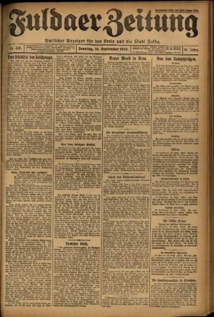 Erste Ausgabe vom Sonntag, den 14. September 1924.
