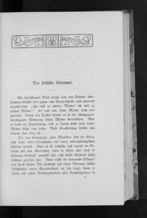 Der fühste Kummer.