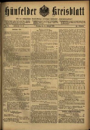 Ausgabe vom Dienstag, den 25. Februar 1919.
