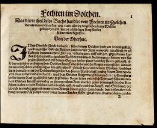 Fechten im Dolchen. Das vierte theil dises Buchs ...