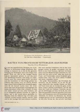 Bauten von Professor Vetterlein-Hannover