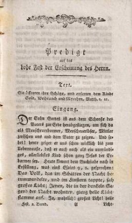 Neueste Predigten auf einige Festtage des Herrn, Mariens der Mutter Jesu, und seiner Heiligen : Dem Städter, dem Bürger und dem Landmanne mit Wärme ans Herz gelegt, Zweytes Bändchen. Enthält fünfzehn Fest- und Gelegenheitspredigten sammt einer Kirchweihpredigt im Anhange