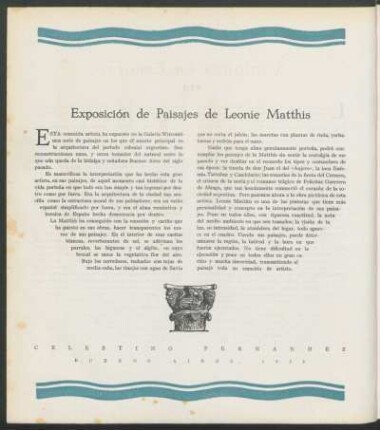 Exposición de Paisajes de Leonie Matthis