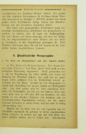 B. Physikalische Geographie