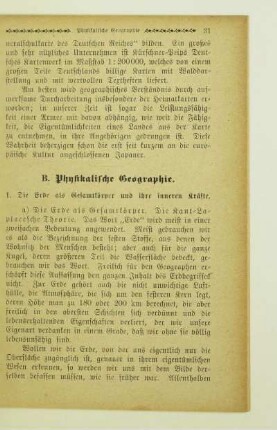 B. Physikalische Geographie