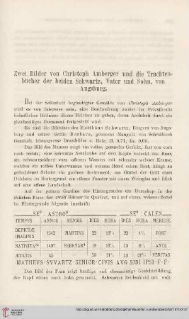4: Zwei Bilder von Christoph Amberger und die Trachtenbücher der beiden Schwartz, Vater und Sohn, von Augsburg