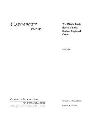 The Middle East: evolution of a broken regional order
