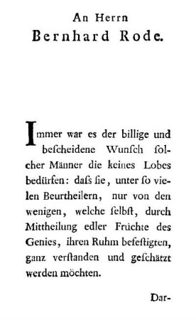 An Herrn Bernhard Rode.