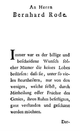 An Herrn Bernhard Rode.