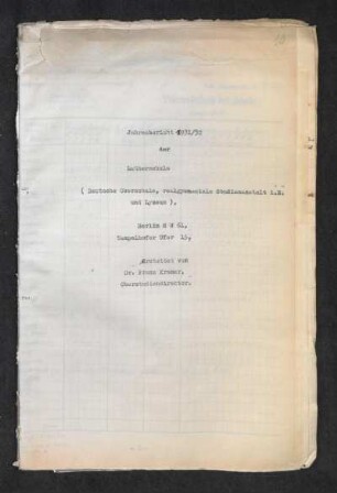1931/32: Jahresbericht ... - 1931/32
