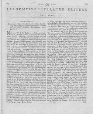 Kretzschmar, A. C.: Neue Darstellung der philosophischen Religionslehre. Leipzig: Klein 1823