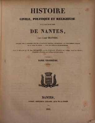Histoire civile, politique et religieuse de la ville et du comté de Nantes, 3