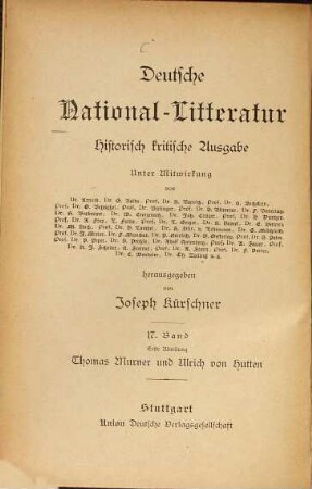 Thomas Murner, [1]. Der Schelmen Zunft - die Narrenbeschwörrung