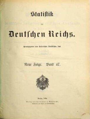 Waarenverkehr des deutschen Zollgebiets mit dem Auslande. 47 = 1889 (1890)