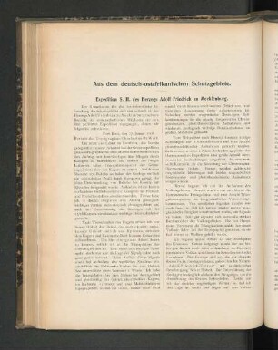Expedition S. H. des Herzogs Adolf Friedrich zu Mecklenburg.