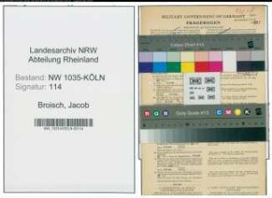 Entnazifizierung Jacob Broisch , geb. 12.02.1891 (Stellmacher)