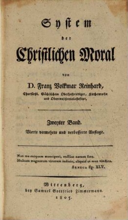 System der christlichen Moral, Zweyter Band