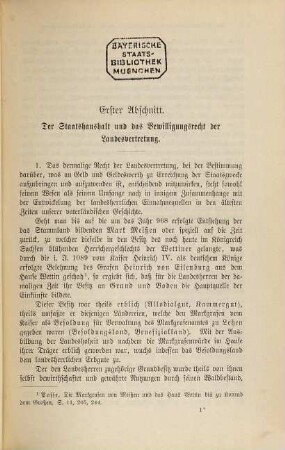 Der Staatshaushalt des Königreichs Sachsen in seinen verfassungsrechtlichen Beziehungen und finanziellen Leistungen