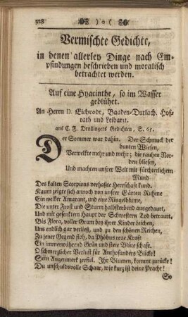 Vermischte Gedichte, in denen allerley Dinge nach Empfindungen beschrieben und moralisch betrachtet werden.