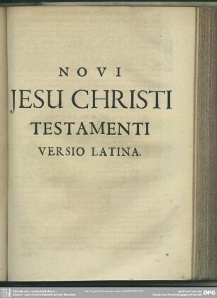 Novi Jesu Christi Testamenti versio Latina
