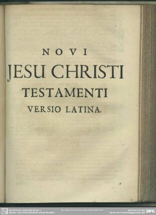 Novi Jesu Christi Testamenti versio Latina