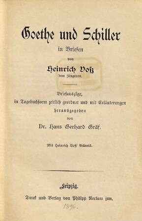 Goethe und Schiller in Briefen