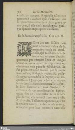 De la Memoire artificielle. Chap. X.