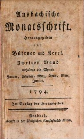Ansbachische Monatsschrift. 2, 2. 1794