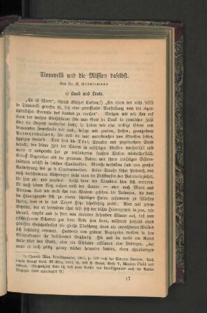 Tinnevelli und die Mission daselbst.