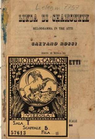 Linda di Chamounix : melodramma in tre atti