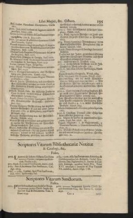 Scriptores Vitarum Bibliothecariae Notitiae & Catalogi &c.