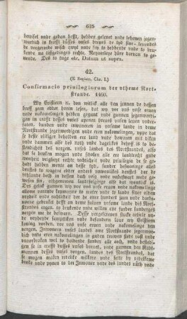 42. (E Registr. Chr. I.) Confirmacio priuilegiorum der vtheme Nortstrande. 1460.