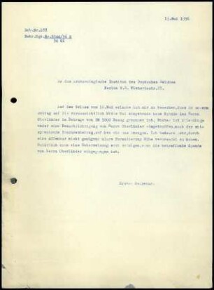 G. Karo an DAI Zentrale