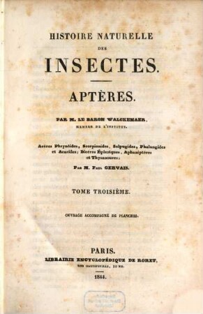 Histoire naturelle des Insectes : aptères ; ouvrage accompagné de planches, 3