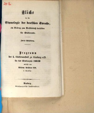 Programm zum Schlusse des Studienjahres .... 1868/69