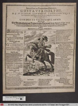 Serenissimi ac Potentissimi Principis, Gustavi Adolphi, D.G. Suecorum, Gothorum, Vandalorumque Regis ... Symbolon Cum Deo Et Victricibus Armis