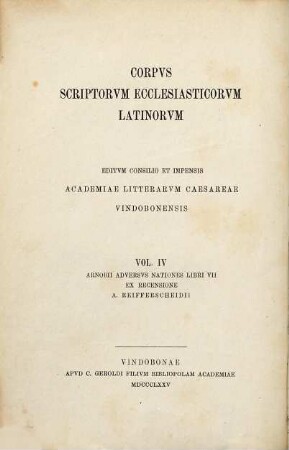 Arnobii adversus nationes : libri VII